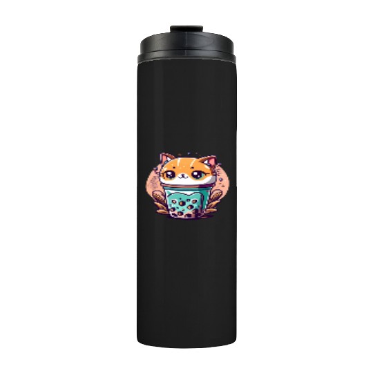 Anime Cat Bubble Tea Thermal Tumblers