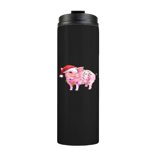Pig Christmas Light Thermal Tumblers