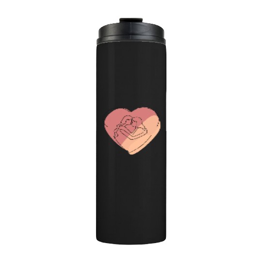 Lesbian Couple in Heart Thermal Tumblers