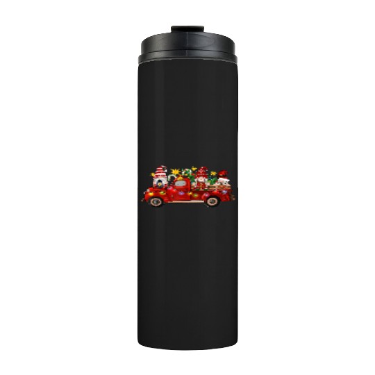 Three Gnomes In Red Truck Thermal Tumblers
