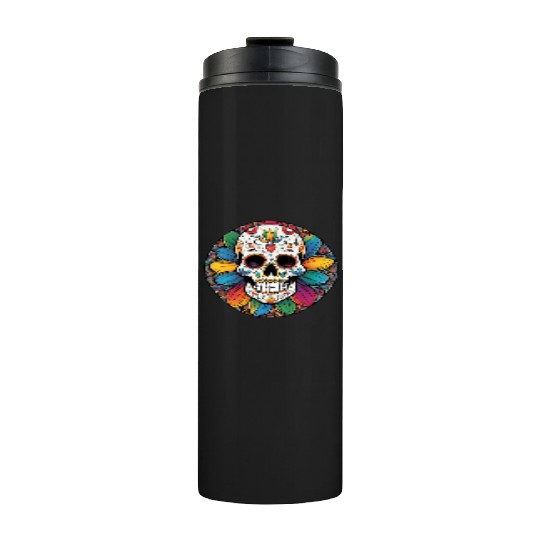 Sugar skull rainbow Thermal Tumblers