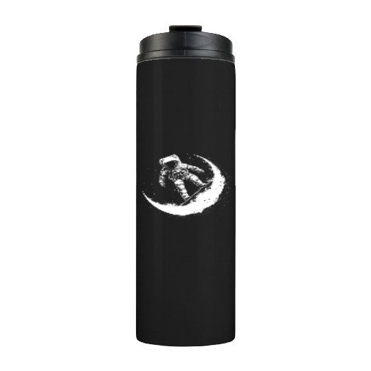Skateboard Skater Crescent Moon Astronaut Thermal Tumblers