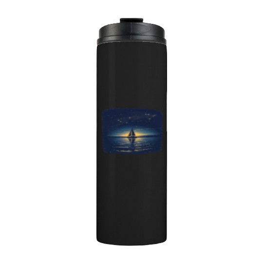 Starry Night Sailing Catamaran Thermal Tumblers