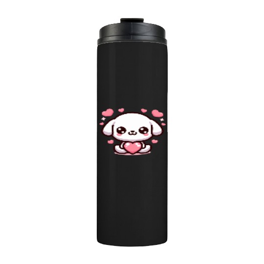Cute Puppy Dog Heart Valentin Day Thermal Tumblers
