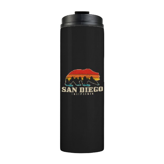 San Diego California Bear Souvenir Thermal Tumblers