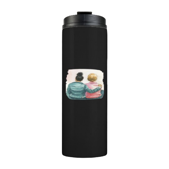 Watercolor Lesbian Couple Thermal Tumblers