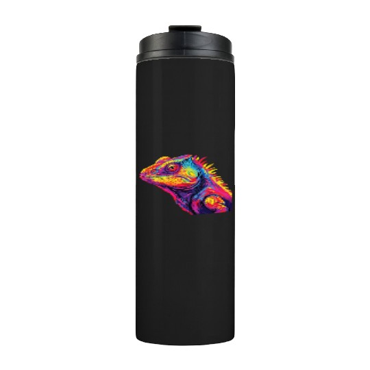 Watercolor Colorful Chameleon Colorful Animals Thermal Tumblers