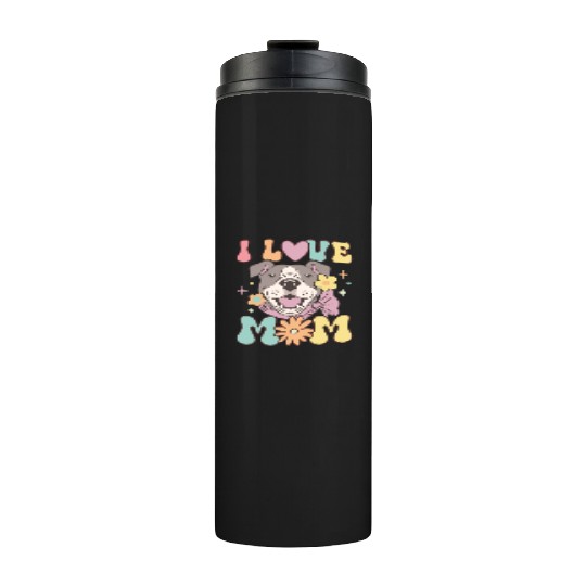 Groovy Pitbull Mom Female Dog Lover Thermal Tumblers