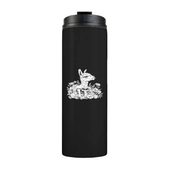 Alpaca Alpaka Floral Skeleton Flower Animal Thermal Tumblers