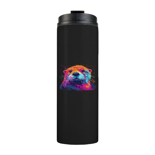 Watercolor Colorful Otter Colorful Animals Thermal Tumblers
