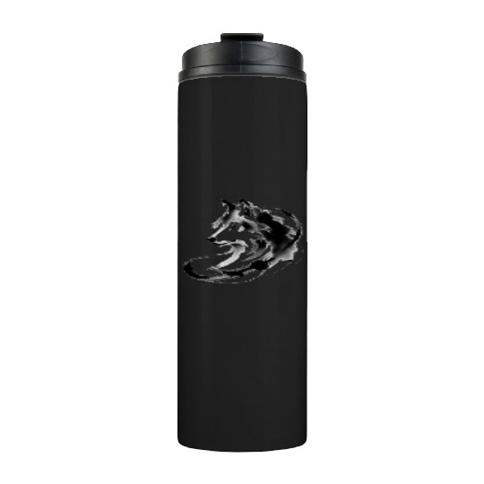 Abstract Wolf Japanese Ink Art Thermal Tumblers