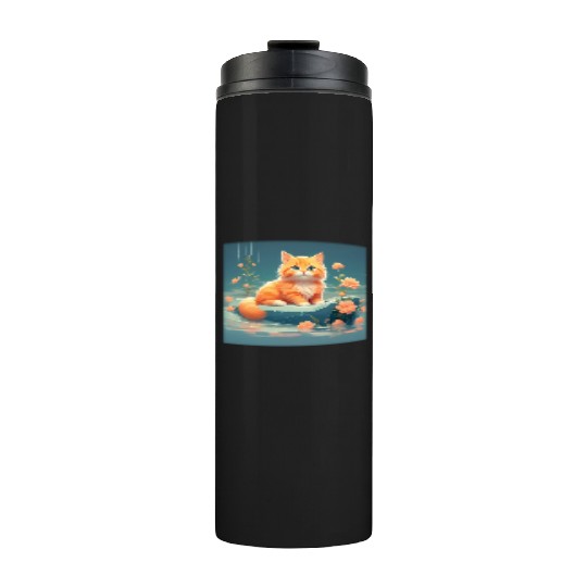 Cute orange cat Thermal Tumblers