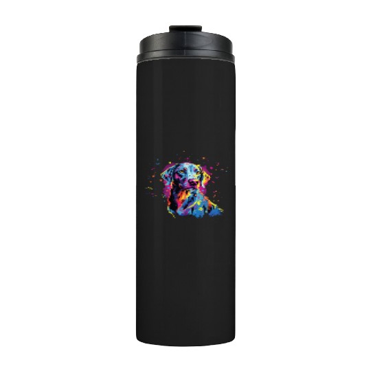 Watercolor Colorful Louisiana Catahoula Thermal Tumblers