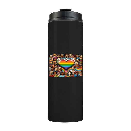 Love Wins LGBT Pride Month Vibrant Design Thermal Tumblers