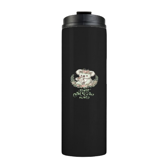 Best Mom Ever Koala Embrace Floral Wreath Thermal Tumblers