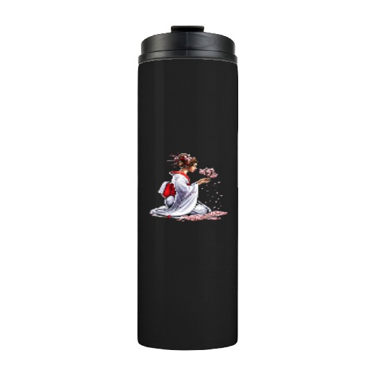 Japanese Samurai Girl Thermal Tumblers