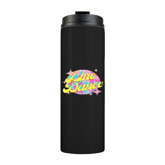 Line dance disco ball in fun neon party colors Thermal Tumblers