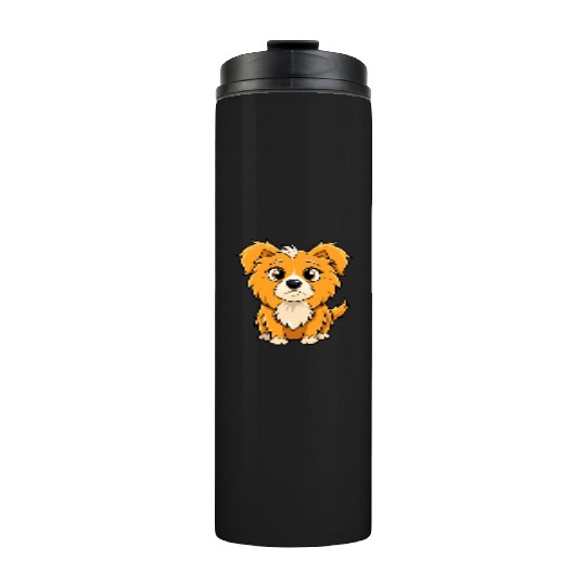 Curious Tibetan Spaniel Digital Art Thermal Tumblers
