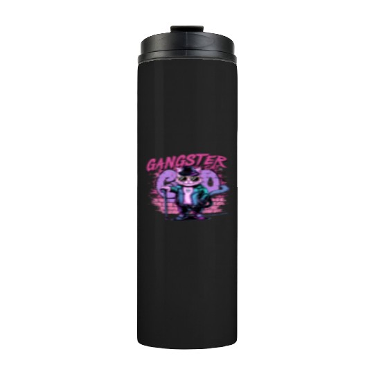gangster cat neon design Thermal Tumblers