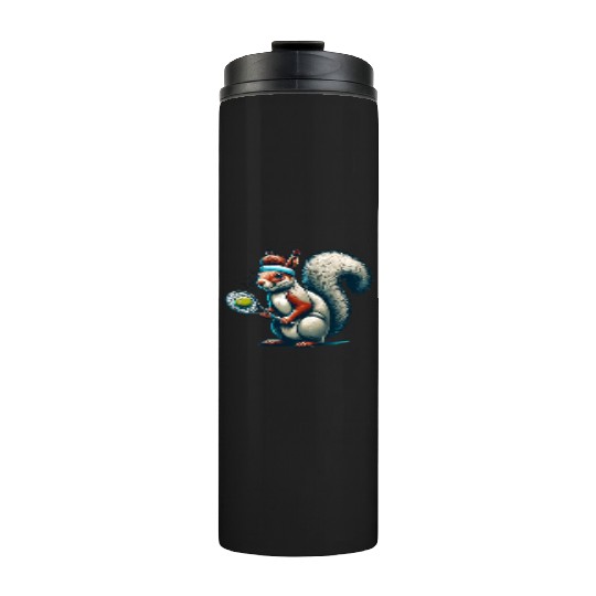 Tennis Player Squirrel Animal Lover Design Thermal Tumblers