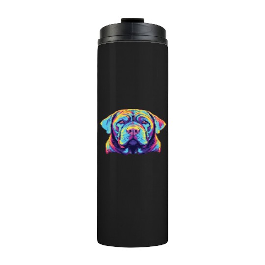 Watercolor Colorful Neapolitan Mastiff Thermal Tumblers