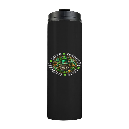 St. Patrick's Day Thermal Tumblers, Lucky Pot Of Gold Leaf