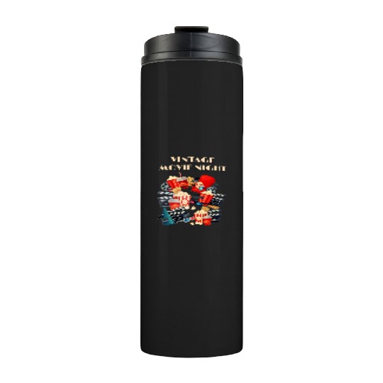 Popcorn Vintage Movie Night Thermal Tumblers