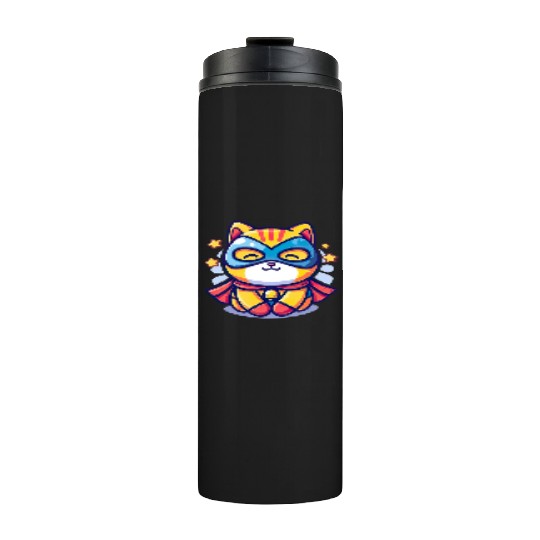 Superhero Kawaii Cat Thermal Tumblers