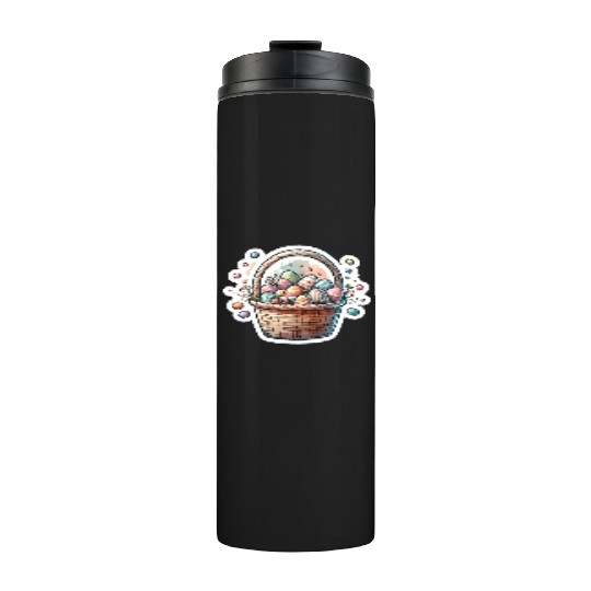 Cute Easter Egg Basket Soft Pastel Color Thermal Tumblers