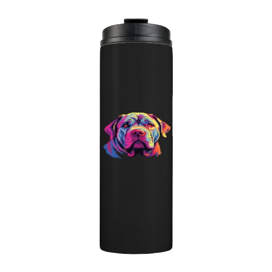 Watercolor Colorful Neapolitan Mastiff Thermal Tumblers
