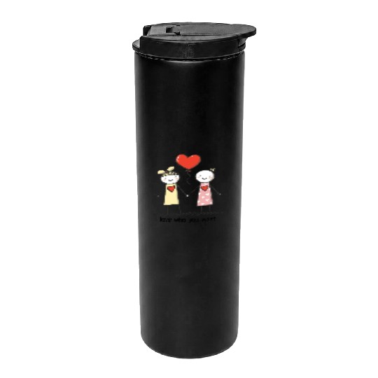 Stick Figure Lesbian Lovers Love Who You Want Thermal Tumblers