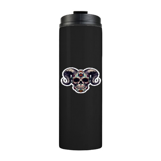 Enchanted Horns: Sugar Skull- Sugar Skull Thermal Tumblers