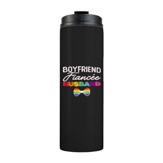 Boyfriend Fiance Husband Gay Marriage Groom LGBTQ Thermal Tumblers