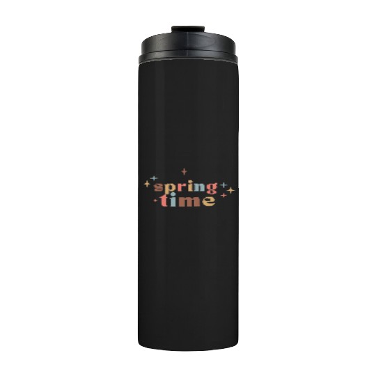 Colorful retro hello spring day time groovy cute Thermal Tumblers