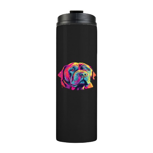 Watercolor Colorful Neapolitan Mastiff Thermal Tumblers