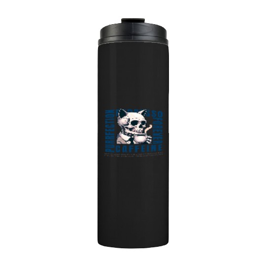 Cat Skull Caffeine Connoisseur - Eternal Coffee Thermal Tumblers