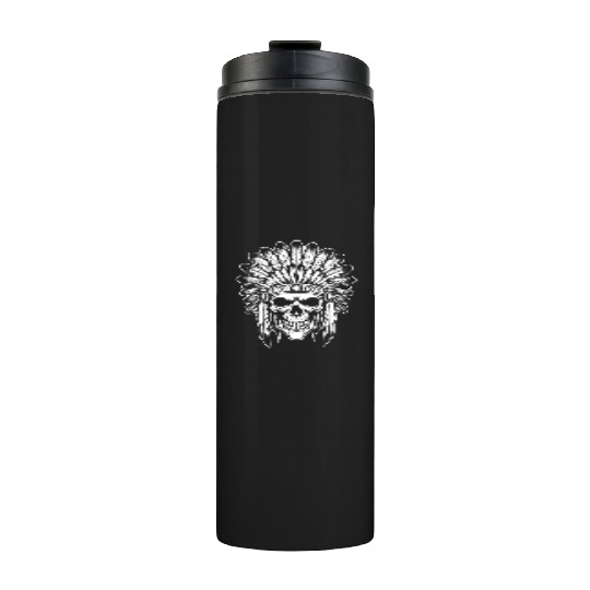 Indigenous Native American Skull Head Thermal Tumblers