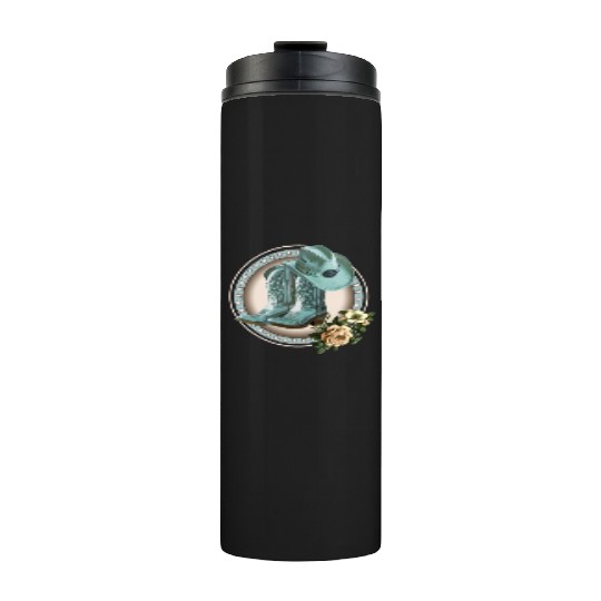 BLUE COWGIRL BOOTS, COWGIRL HAT, COWBOYS, WESTERN Thermal Tumblers