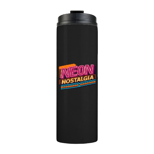 Neon Nostalgia: Pay homage to the retro neon aesth Thermal Tumblers