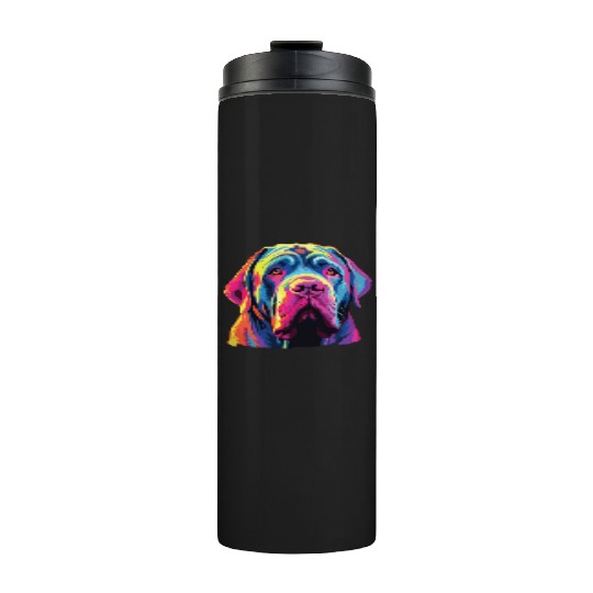 Watercolor Colorful Neapolitan Mastiff Thermal Tumblers