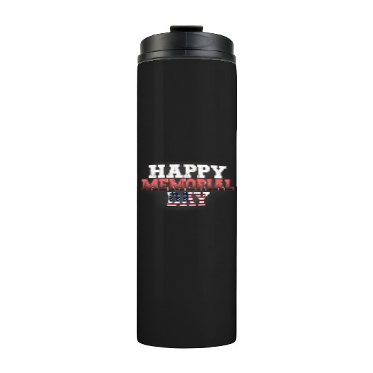 Patriotic Memorial Day Flag Design Thermal Tumblers