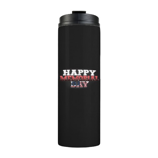 Patriotic Memorial Day Flag Design Thermal Tumblers