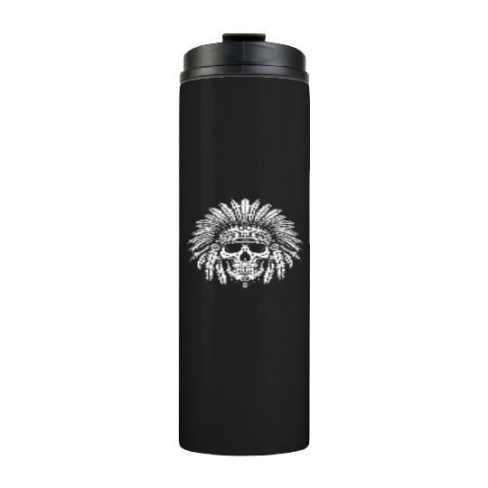 Indigenous Native American Skull Head Thermal Tumblers