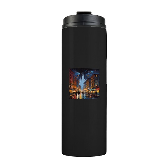 street in the night Thermal Tumblers
