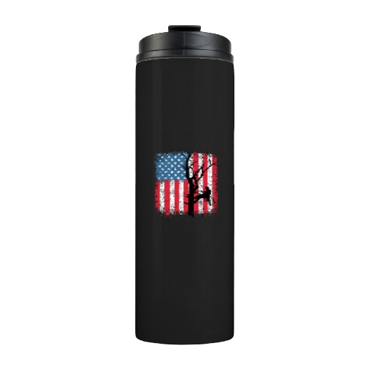 American Flag Arborist Gift For Men Cool Tree Love Thermal Tumblers