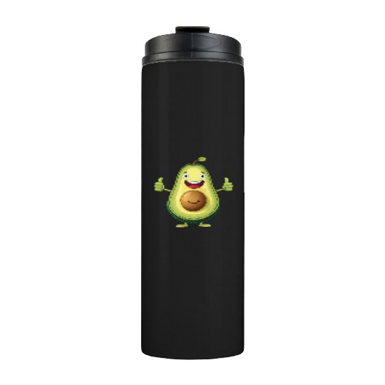Happy Avocado With Thumbs Up Thermal Tumblers