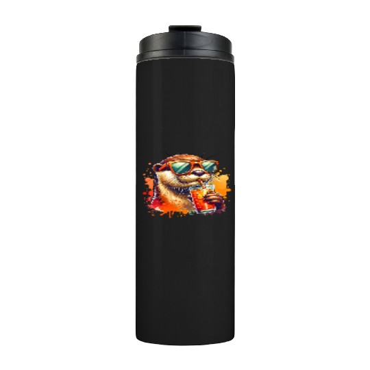 Cute Sea Otter Thermal Tumblers Gift for Animal Lover