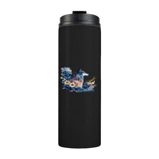 Wolf Print, Cosmic Wolves, Animal Print, Cosmos Thermal Tumblers