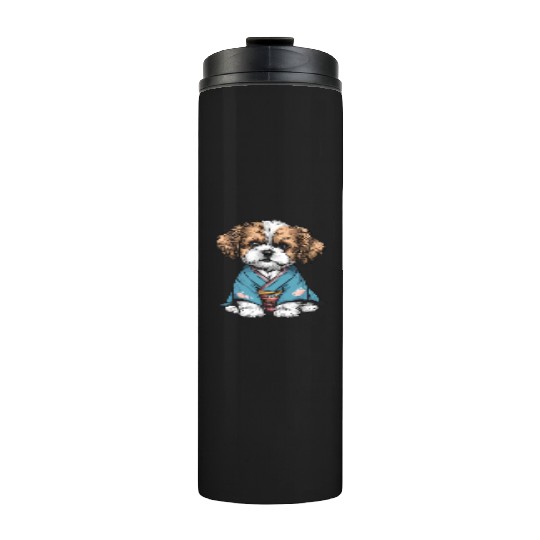 Shih Tzu In Kimono Thermal Tumblers