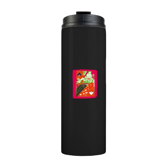 Red Queen Of Spades Playing Card Thermal Tumblers